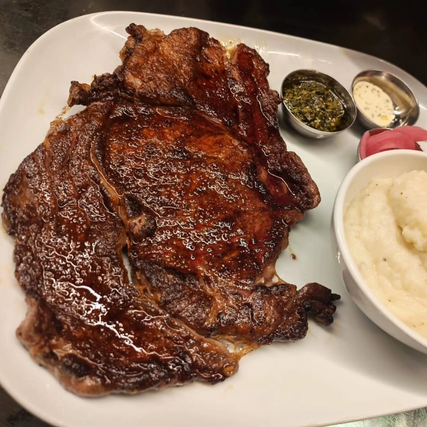 Brisket steak photographed by the restaurant