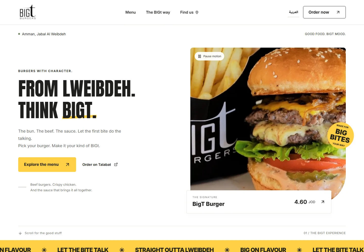 BIGt Burgers — desktop